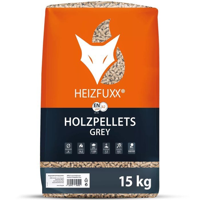 HEIZFUXX Holzpellets Grey 6mm ENplus A1, 65 x 15kg Palette